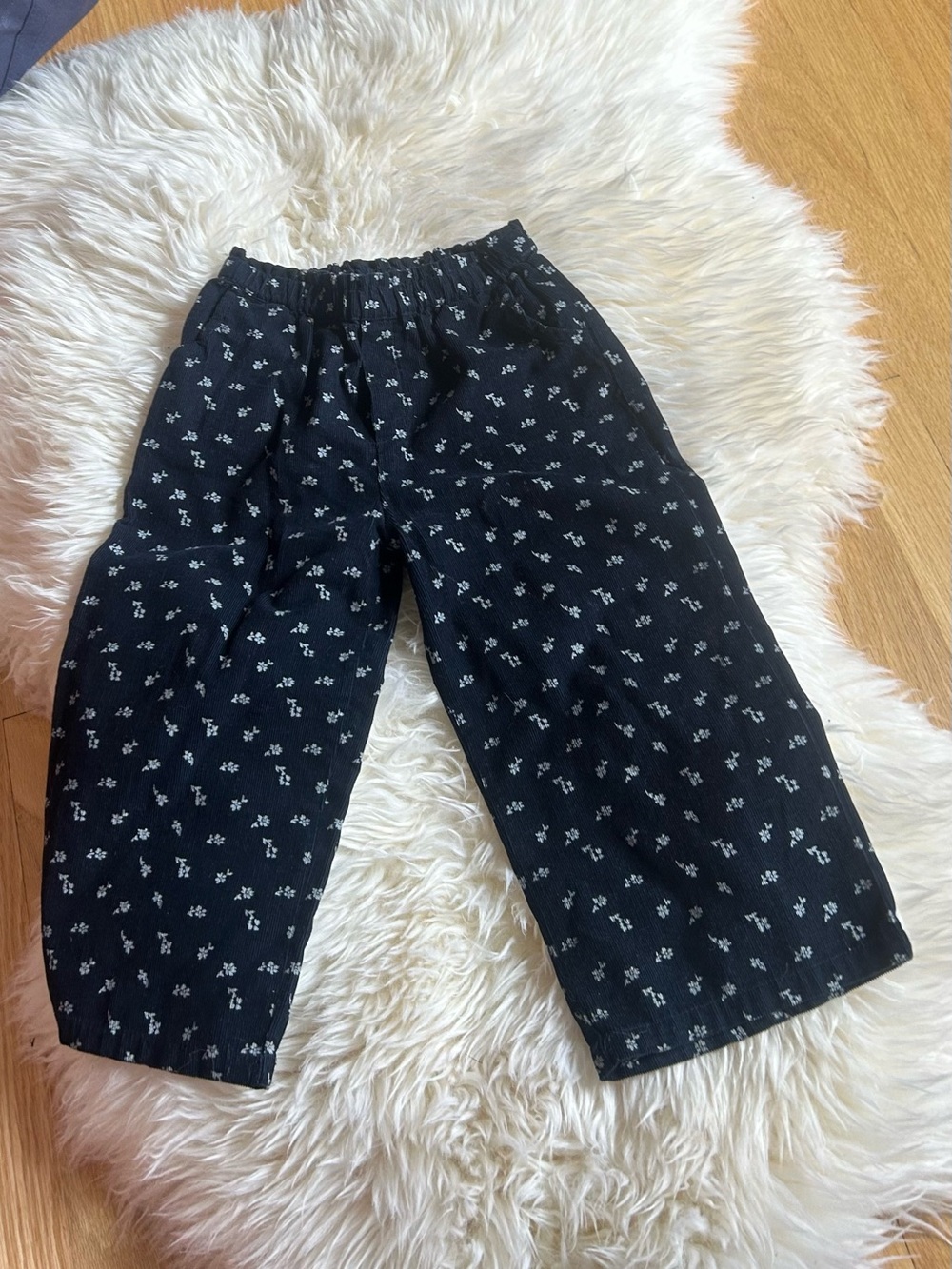 Mango Black Floral Pull-On Girls' Pants